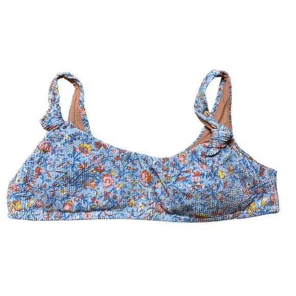 J.CREW Scrunchie Knotted Scoopneck Bikini Top in Afternoon Floral size 2X NEW - Picture 6 of 12